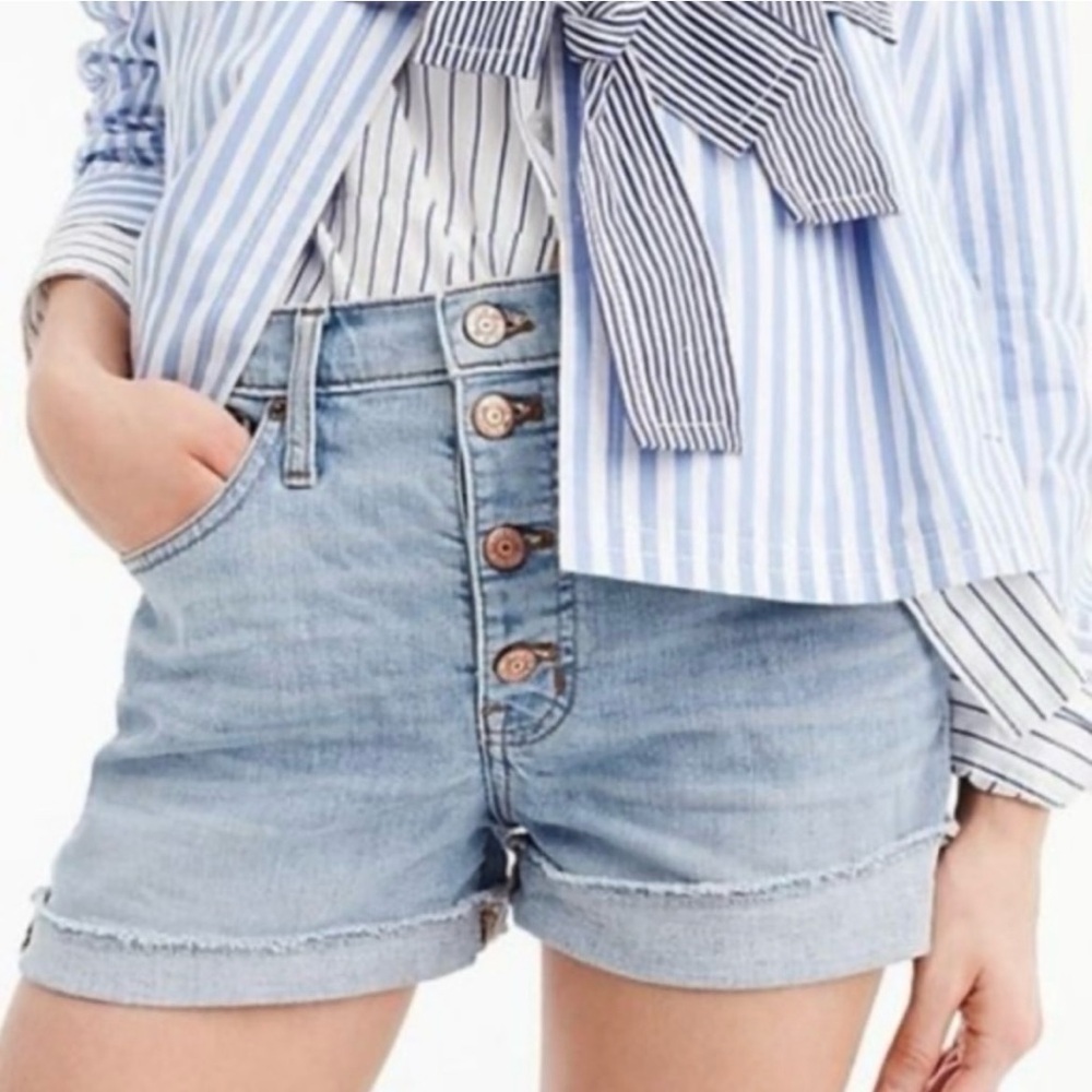 J. Crew High-Rise Denim Shorts with Button-Fly